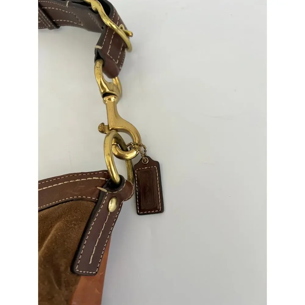 Vintage Coach F0893-F12842 Patchwork Jacquard Leopard Brown Leather Bag Y2K Boho - Picture 13 of 16